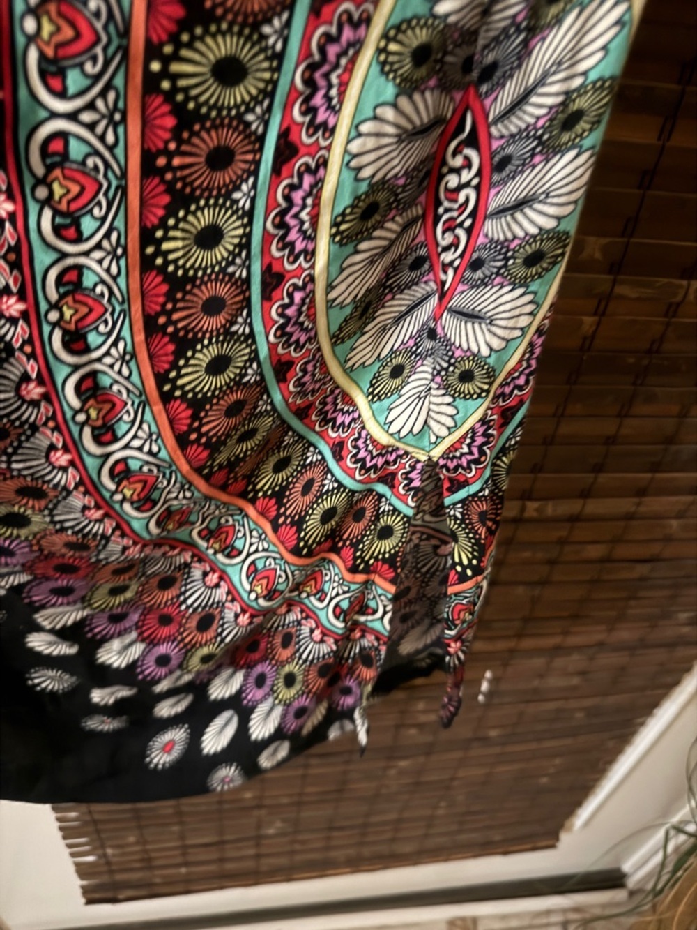 Bisou Bisou Black Midi Dress with Teal, Red and Pink Floral Print, nwt, sz 8 - Picture 4 of 7